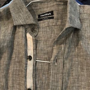 NWOT NetWork Men's slim fit linen shirt